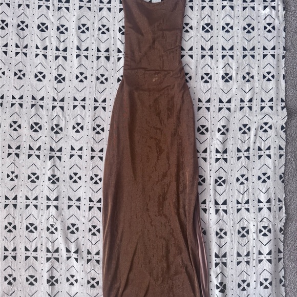 Petal & Pup Camel Backless Midi Dress - Picture 2 of 5